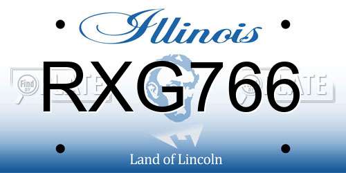 RXG766 Illinois License Plate