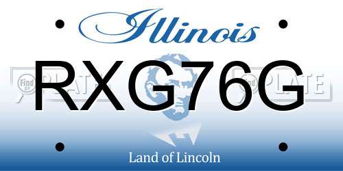 RXG76G Illinois License Plate