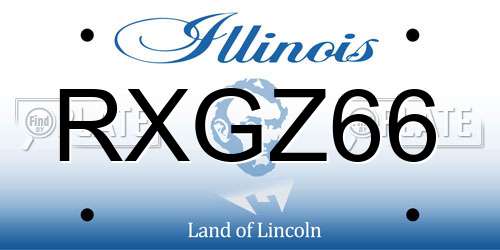 RXGZ66 Illinois License Plate
