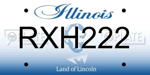 RXH222 Illinois License Plate