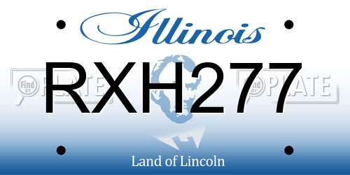 RXH277 Illinois License Plate