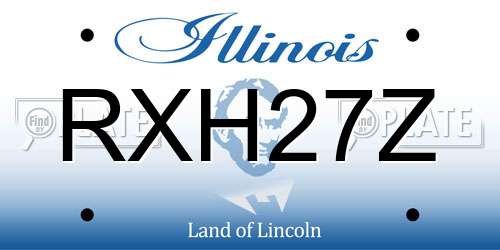 RXH27Z Illinois License Plate