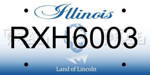 RXH6003 Illinois License Plate