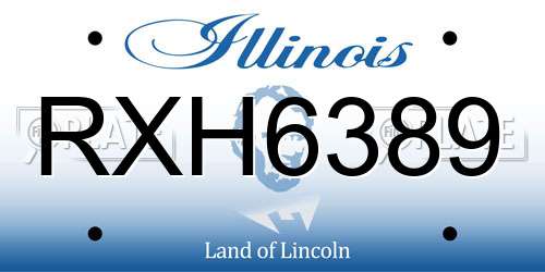 RXH6389 Illinois License Plate