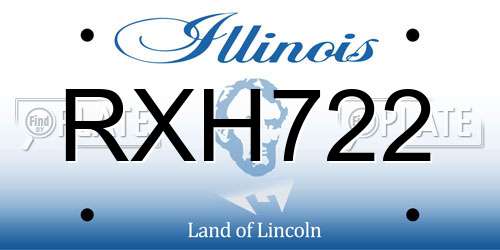 RXH722 Illinois License Plate