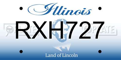 RXH727 Illinois License Plate