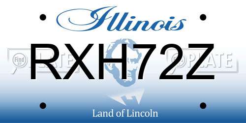RXH72Z Illinois License Plate