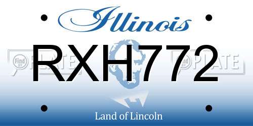 RXH772 Illinois License Plate