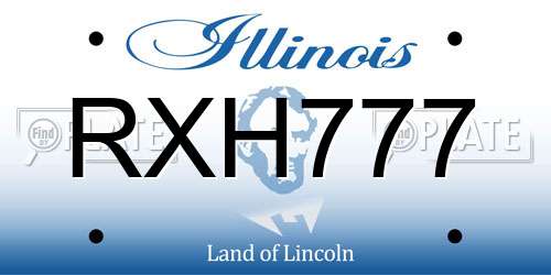 RXH777 Illinois License Plate