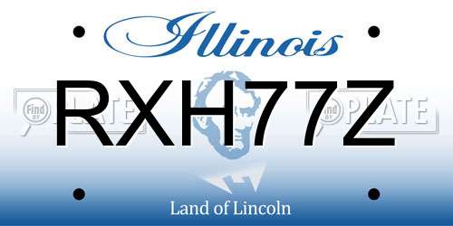 RXH77Z Illinois License Plate