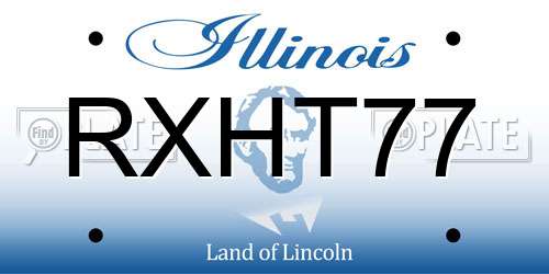 RXHT77 Illinois License Plate