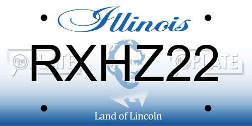 RXHZ22 Illinois License Plate