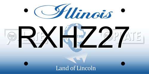 RXHZ27 Illinois License Plate