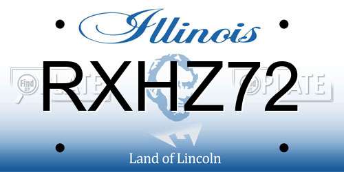 RXHZ72 Illinois License Plate