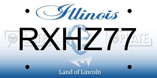RXHZ77 Illinois License Plate