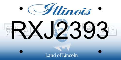 RXJ2393 Illinois License Plate