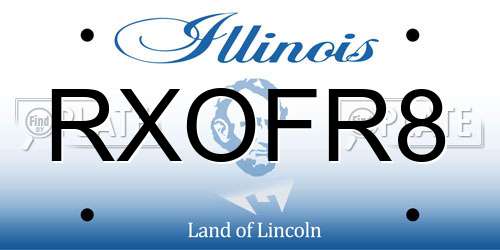 RXOFR8 Illinois License Plate