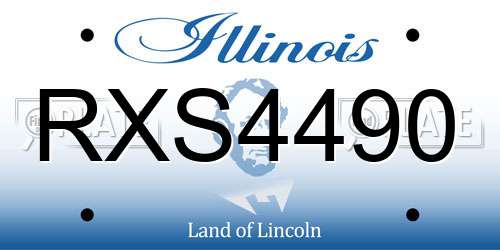 RXS4490 Illinois License Plate