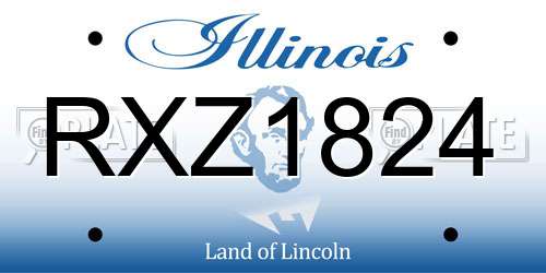 RXZ1824 Illinois License Plate