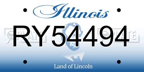 RY54494 Illinois License Plate