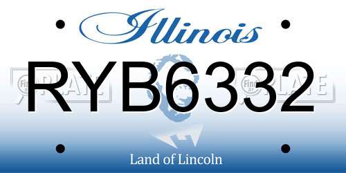 RYB6332 Illinois License Plate
