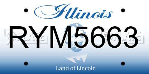 RYM5663 Illinois License Plate