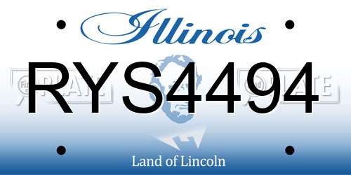 RYS4494 Illinois License Plate