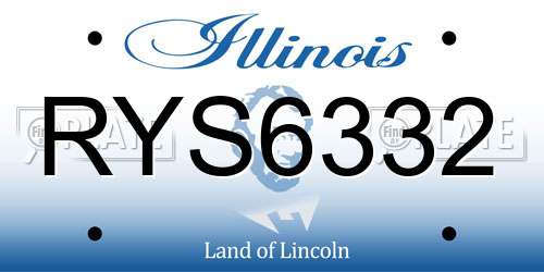 RYS6332 Illinois License Plate