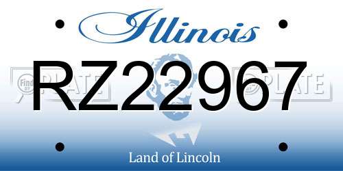 RZ22967 Illinois License Plate