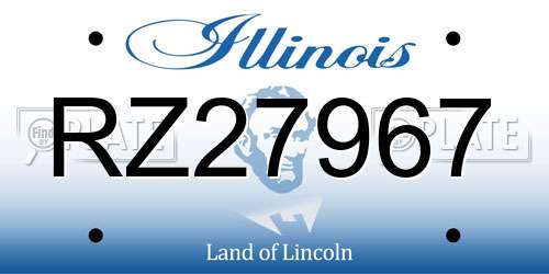 RZ27967 Illinois License Plate