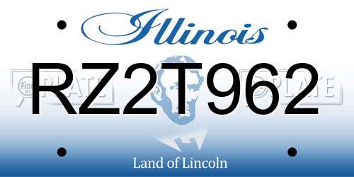 RZ2T962 Illinois License Plate