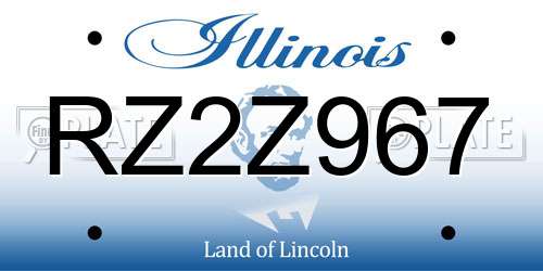 RZ2Z967 Illinois License Plate