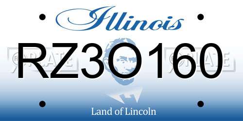 RZ3O160 Illinois License Plate