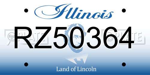 RZ50364 Illinois License Plate