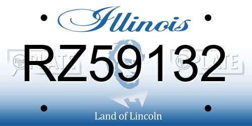 RZ59132 Illinois License Plate