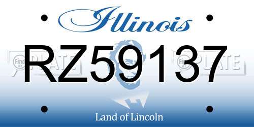 RZ59137 Illinois License Plate