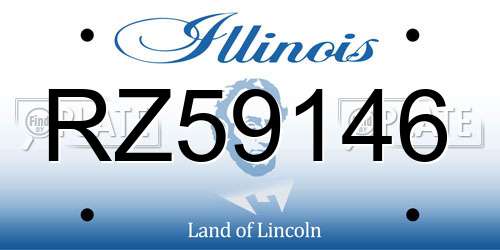 RZ59146 Illinois License Plate