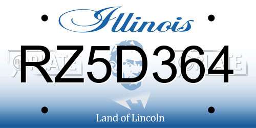 RZ5D364 Illinois License Plate