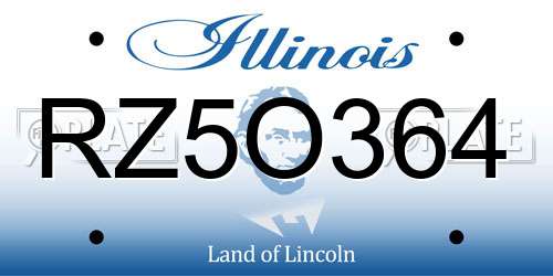 RZ5O364 Illinois License Plate