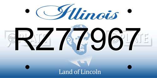 RZ77967 Illinois License Plate