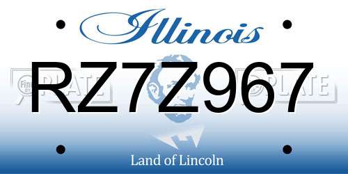 RZ7Z967 Illinois License Plate