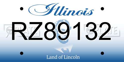 RZ89132 Illinois License Plate