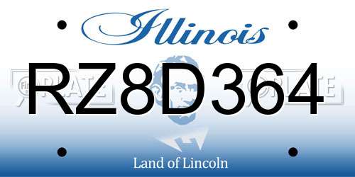 RZ8D364 Illinois License Plate