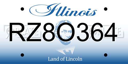 RZ8O364 Illinois License Plate
