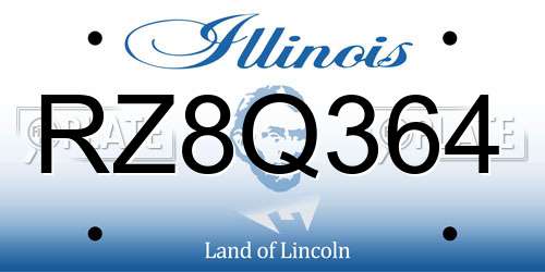 RZ8Q364 Illinois License Plate