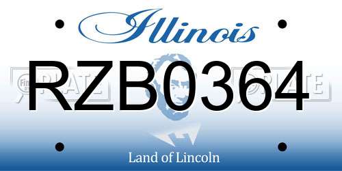 RZB0364 Illinois License Plate