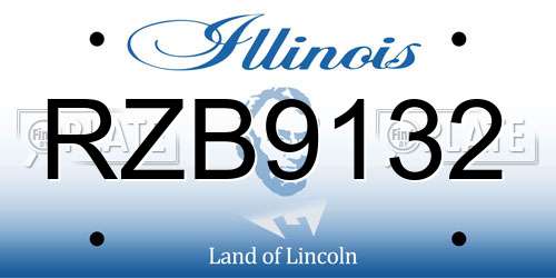 RZB9132 Illinois License Plate