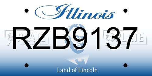 RZB9137 Illinois License Plate