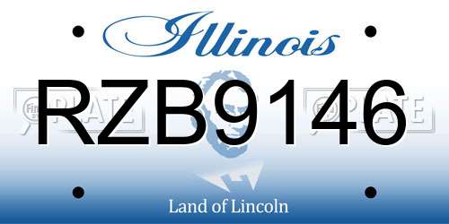 RZB9146 Illinois License Plate