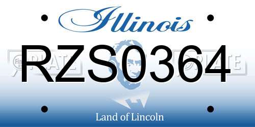 RZS0364 Illinois License Plate